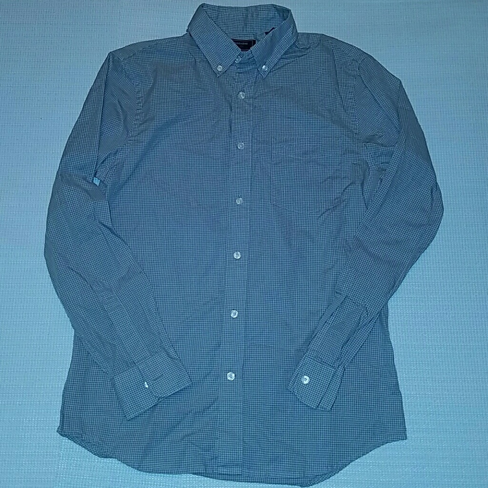 Dockers gray and white checked button down